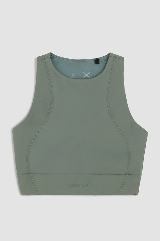 OLIVE GREEN WASHED ACTIVE WOMAN TOP
